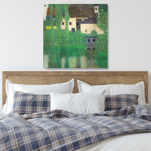 Gustav Klimt - Watergietsel Canvas Afdruk (Insitu (Slaapkamer))
