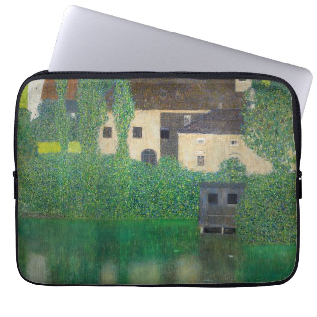 Gustav Klimt - Watergietsel Laptop Sleeve (Voorkant)