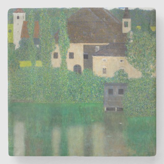 Gustav Klimt - Watergietsel Stenen Onderzetter (Voorkant)