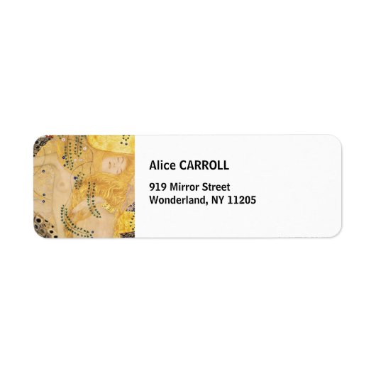 Gustav Klimt - Waterslangen I Etiket (Voorkant)