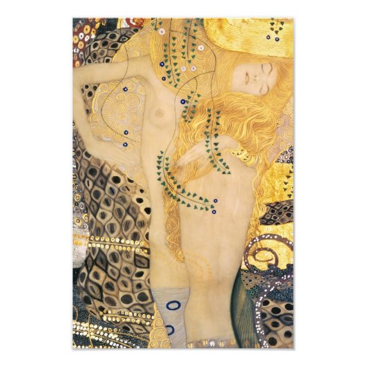 Gustav Klimt - Waterslangen I Foto Afdruk (Voorkant)