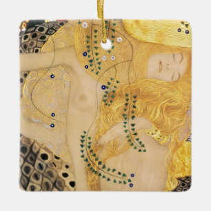 Gustav Klimt - Waterslangen I Keramisch Ornament