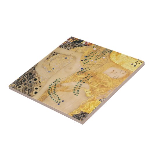 Gustav Klimt - Waterslangen I Tegeltje (Zijkant)