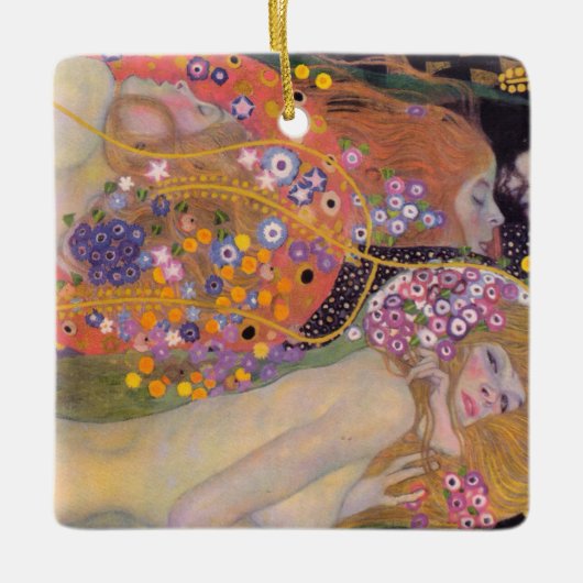 Gustav Klimt - Waterslangen II Keramisch Ornament (Voorkant)