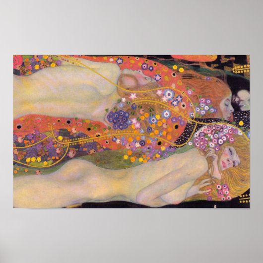 Gustav Klimt - Waterslangen II Poster (Voorkant)