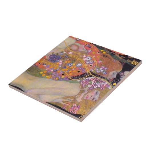 Gustav Klimt - Waterslangen II Tegeltje (Zijkant)