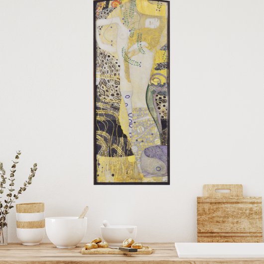 Gustav Klimt - waterslangen Poster (Keuken)