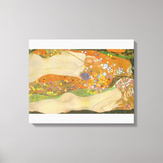 Gustav Klimt - Waterslangen (vrienden) II Canvas Afdruk (Voorkant)