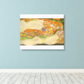 Gustav Klimt - Waterslangen (vrienden) II Canvas Afdruk (Insitu (Houten vloer))