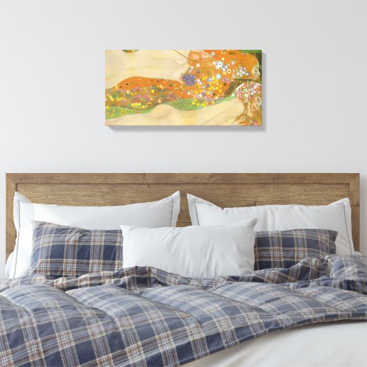 Gustav Klimt - Waterslangen (vrienden) II Canvas Afdruk (Insitu (Slaapkamer))