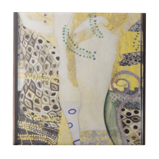Gustav Klimt - Watersnakes Tegeltje (Voorkant)