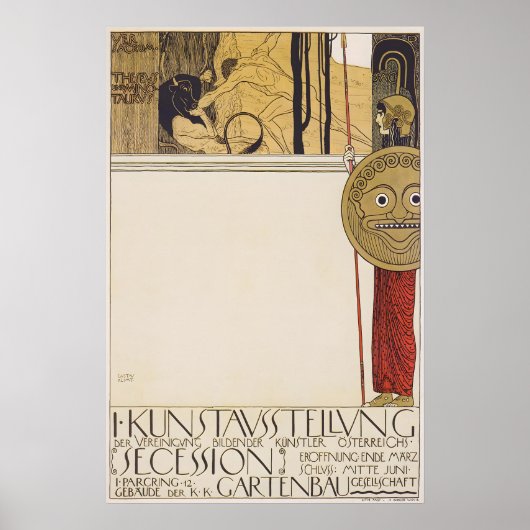 Gustav Klimt Weense Secession Tentoonstelling Kuns Poster (Voorkant)