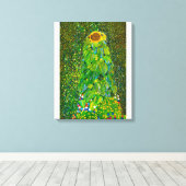 Gustav Klimt Zonnebloem Canvas Poster Afdruk (Insitu (Houten vloer))