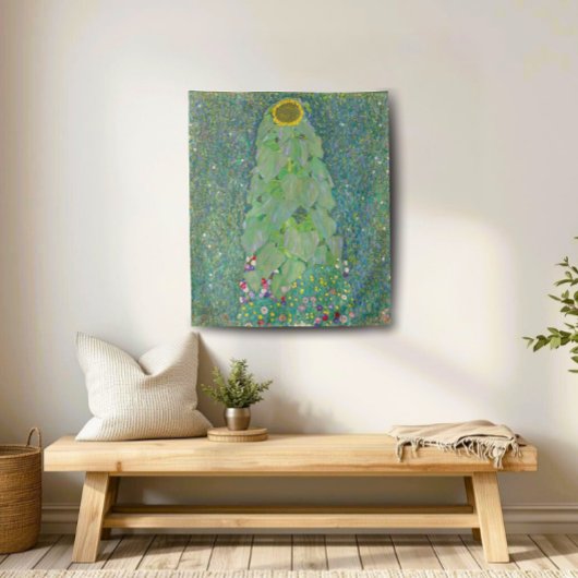 Gustav Klimt Zonnebloem Vintage Bloemen Tapijt Wandkleed
