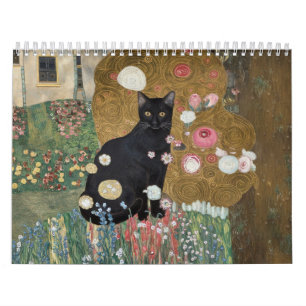 Gustav Klimt Zwarte Kat In Een Bloementuin, Kat Ku Kalender