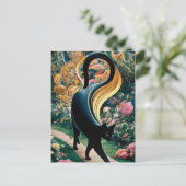 Gustav Klimt Zwarte kat in een bloementuin, katten Briefkaart (Staand voorkant)