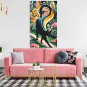 Gustav Klimt Zwarte kat in een bloementuin, katten Canvas Afdruk (Insitu (Woonkamer))