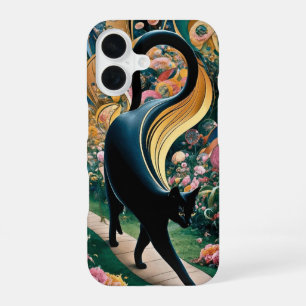 Gustav Klimt Zwarte kat in een bloementuin, katten iPhone 16 Hoesje