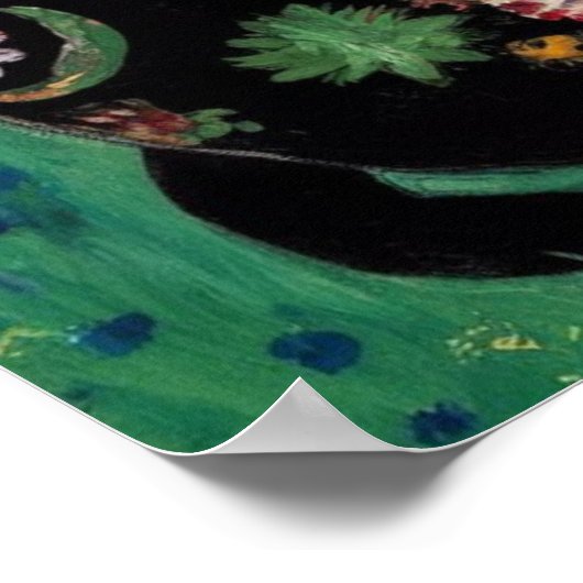 Gustav Klimt Zwarte kat in een bloementuin, katten Poster (Hoek)