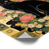 Gustav Klimt Zwarte kat in een bloementuin, katten Poster (Hoek)