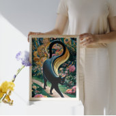 Gustav Klimt Zwarte kat in een bloementuin, katten Poster