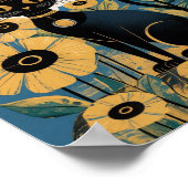 Gustav Klimt Zwarte kat in een bloementuin, katten Poster (Hoek)