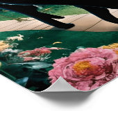 Gustav Klimt Zwarte kat in een bloementuin, katten Poster (Hoek)