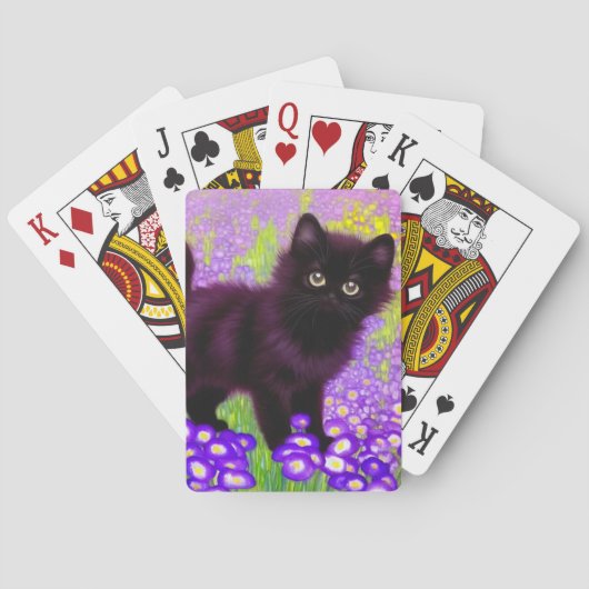 Gustav Klimt Zwarte Kitten Pokerkaarten (Achterkant)