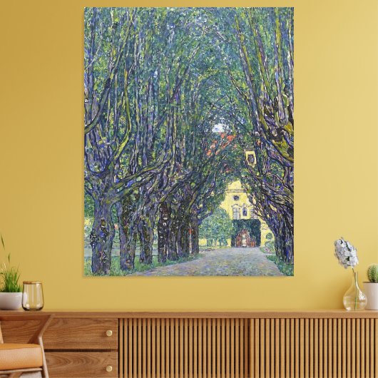 Gustav Klimt's Allee bij Schloss Kammer schilderij Canvas Afdruk (Insitu (Woonkamer))