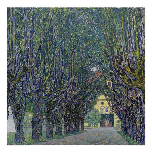 Gustav Klimt's Allee bij Schloss Kammer schilderij Perfect Poster (Voorkant)
