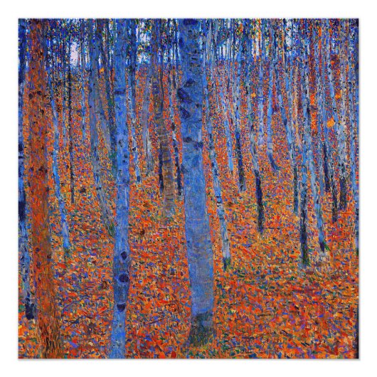 Gustav Klimt's beech Grove I beroemd schilderij Perfect Poster (Voorkant)