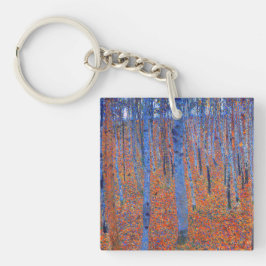 Gustav Klimt's beech Grove I beroemd schilderij Sleutelhanger