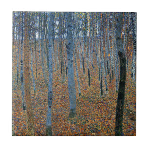 Gustav Klimt's Beech Grove I - Digitaal verbeterd Tegeltje