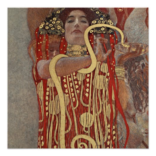 Gustav Klimt's beroemde schilderij Hygieia. Perfect Poster (Voorkant)