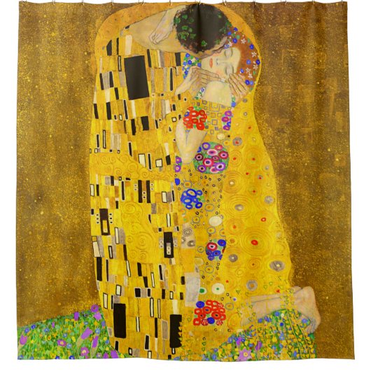 Gustav Klimt's beroemde schilderij The Kiss Douchegordijn (Voorkant)