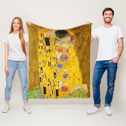 Gustav Klimt's beroemde schilderij The Kiss Fleece Deken (In situ)