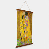 Gustav Klimt's beroemde schilderij The Kiss Hangend Wandkleed (Gebogen)