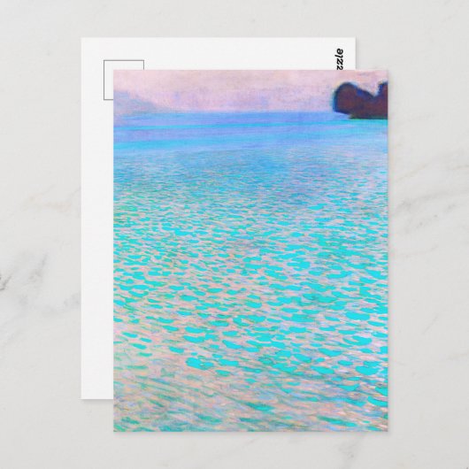 Gustav Klimt's beroemde schilderij uit Attersee. Briefkaart (Voorkant / Achterkant)
