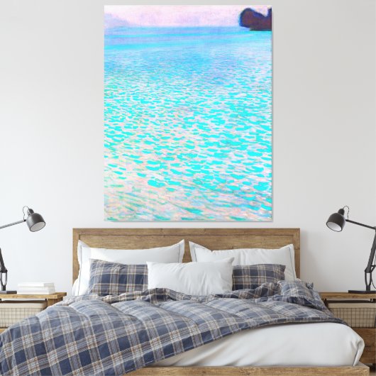 Gustav Klimt's beroemde schilderij uit Attersee. Canvas Afdruk (Insitu (Slaapkamer))