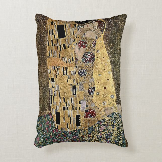 Gustav Klimts De Kus (circa 1908) Worpkussen Accent Kussen (Voorkant(Verticaal))
