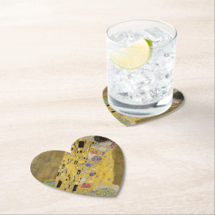 Gustav Klimt's De Kus Schilderkunst Kartonnen Onderzetters