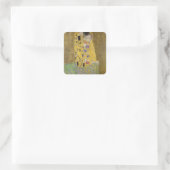 Gustav Klimt's De Kus Schilderkunst Vierkante Sticker (Tas)
