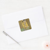 Gustav Klimt's De Kus Schilderkunst Vierkante Sticker (Envelop)