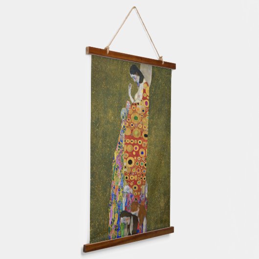 Gustav Klimt's Hope II (1907-1908) Hangend Wandkleed (Gebogen)