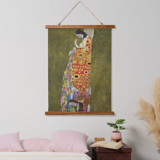 Gustav Klimt's Hope II (1907-1908) Hangend Wandkleed (Slaapkamer)