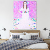 Gustav Klimt's Mäda Primavesi-schilderij Canvas Afdruk (Insitu (Slaapkamer))