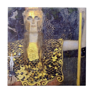Gustav Klimt's Pallas Athena - Tijdloze kunst Tegeltje
