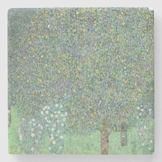 Gustav Klimt's Rosebushes Under the Trees, 1905 Stenen Onderzetter (Voorkant)