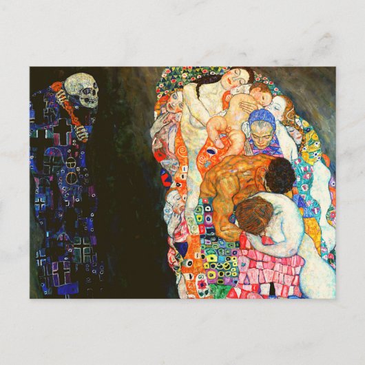 Gustav Klimt's schilderij 'Death and Life'. Briefkaart (Voorkant)