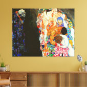 Gustav Klimt's schilderij 'Death and Life'. Canvas Afdruk (Insitu (Woonkamer))
